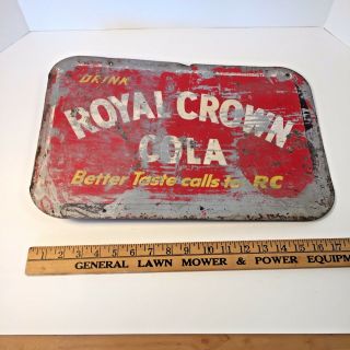 Vintage Royal Crown Cola Soda Pop Tin Metal Rc Flange Sign