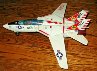 Vintage Nomura Japan Tin Toy F - 14a Us Navy Battery Operated Jet Fighter