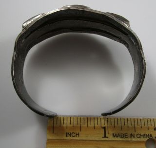 Cuff Bracelet & Ring Southwest Petrified Wood Vintage Silver Native 48.  3 Grams 5