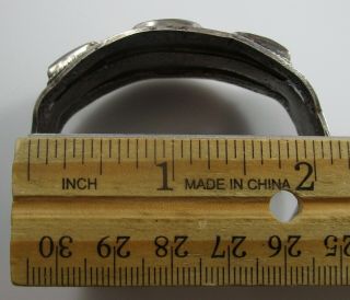 Cuff Bracelet & Ring Southwest Petrified Wood Vintage Silver Native 48.  3 Grams 7
