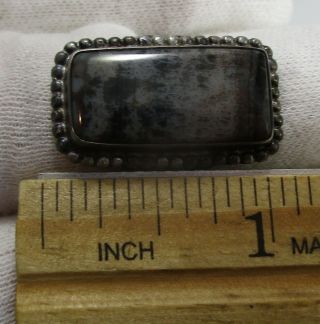 Cuff Bracelet & Ring Southwest Petrified Wood Vintage Silver Native 48.  3 Grams 8