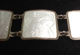 Vintage David Andersen Fairytale Norway Enamel Panel Sterling 925 Bracelet 4