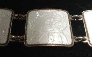Vintage David Andersen Fairytale Norway Enamel Panel Sterling 925 Bracelet 6
