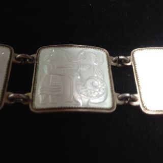 Vintage David Andersen Fairytale Norway Enamel Panel Sterling 925 Bracelet 7