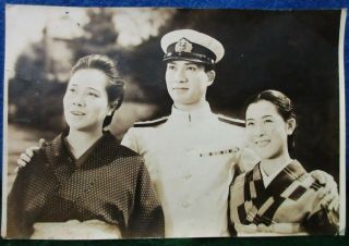Vintage Ww2 Japanese Navy Recruitment Photo: Naval Officer W/mother & Wife