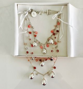 Daniel Espinosa sterling silver necklace with semiprecious stones 3 layers 2