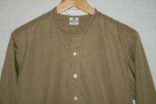 Hawes & Curtis Savile Row Vintage Bespoke Army Officers Collarless Shirt,  15.  5