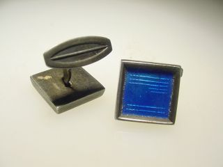 Very Rare Vintage Sterling Silver Enamel Hans Hansen Mid Century Cufflinks 2