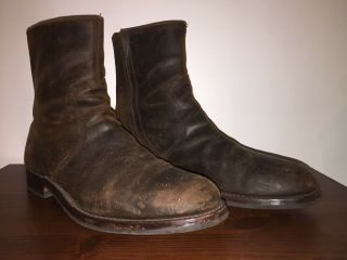 Rare Crockett & Jones Lewis Dark Brown Rough - Out Leather / Suede Boots 10.  5 Us