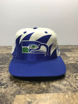 Nfl Vintage Seattle Seahawks Logo Athletic Sharktooth Snapback Hat 90 