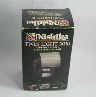 Vintage Nishika Twin Light 3010 Variable Angle Electronic Flash 5