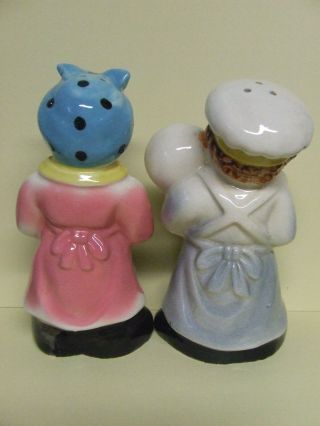 VHTF Vintage Black Americana Bakers/Cooks Salt & Pepper Shakers (Japan / 058) 2