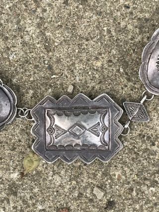 OLD NATIVE AMERICAN INDIAN COIN SILVER CHILD’S CONCHO BELT 1930s 2