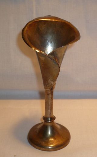 Vtg Antique Weighted Sterling Silver Calla Lily Vase