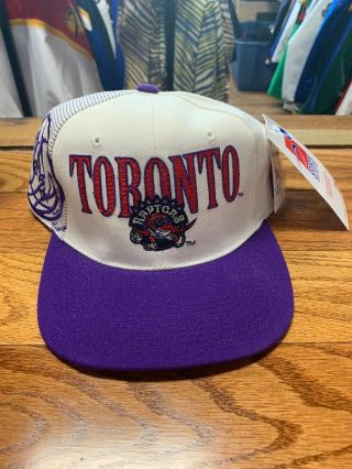 Vintage 90s Toronto Raptors Sports Specialties Laser Script Nba Snapback Hat Cap