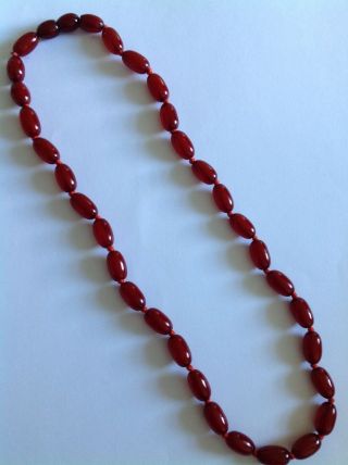 Antique Cherry Amber Bead Necklace - 19 Grammes