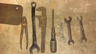 Vintage Antique Ford Model A T Tool kit Jack,  Screwdriver,  Wrenches 2