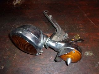 vintage flh harley davidson front lights and brackets 3