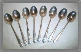 International 1940s Sterling Enchantress - Set Of 8 - 4.  25 " Demitasse Spoons Nr