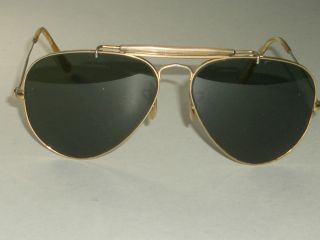 58[]14mm Vintage Bausch & Lomb Ray - Ban Arista G15 Outdoorsman Aviator Sunglasses