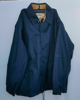 Vintage Ll Bean Navy Blue Full Zip & Button Jacket W/ Liner Mens Size Large