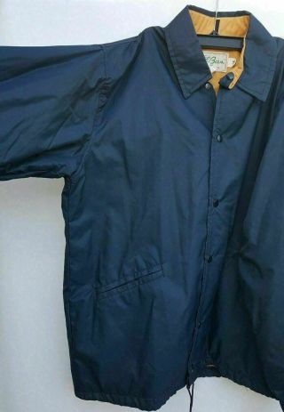 VIntage LL BEAN Navy Blue Full Zip & Button Jacket w/ Liner Mens Size Large 3