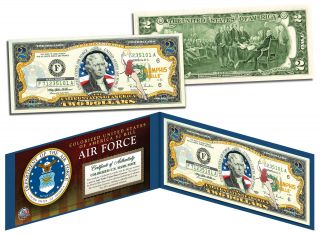 Us Air Force Wwii Vintage Legal Tender Colorized U.  S.  $2 Bill