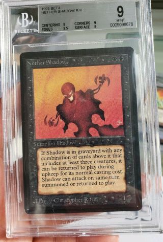 Vintage Magic | MTG BGS 9 Beta Nether Shadow,  QUAD,  9.  5, 3