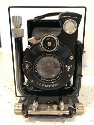 Vintage Rare Voigtlander Bergheil 9x12 Heliar 13.  5cm 1:4.  5 Compur Camera 1926