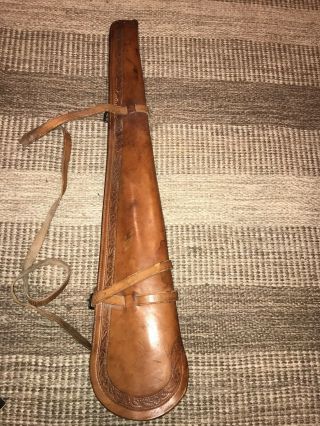 Vintage 34” Hand Tooled Rifle Scabbard Holster Military George Lawerence Co