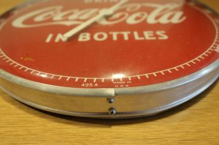 RARE 1950s Vintage round 12 inch Coca Cola Coke thermometer 495A 2