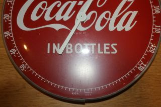 RARE 1950s Vintage round 12 inch Coca Cola Coke thermometer 495A 4