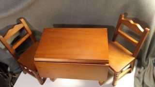 Vintage Pleasant Company American Girl Doll Historical Molly Wood Table & Chairs 2