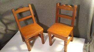 Vintage Pleasant Company American Girl Doll Historical Molly Wood Table & Chairs 4