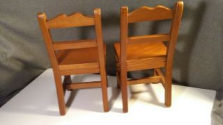 Vintage Pleasant Company American Girl Doll Historical Molly Wood Table & Chairs 5