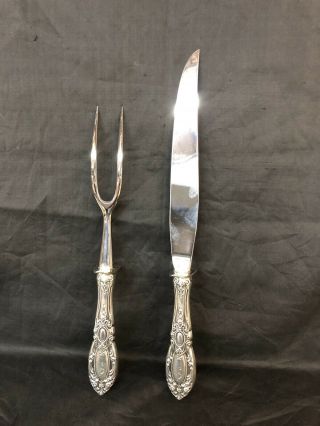 Towle King Richard Sterling Silver Handled Carving Set,  " F " Mono