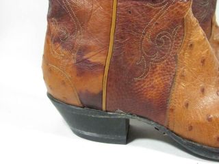 Vintage Tony Lama Ostrich Cowboy Boot Women size 8 Tan 2
