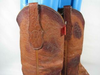 Vintage Tony Lama Ostrich Cowboy Boot Women size 8 Tan 4