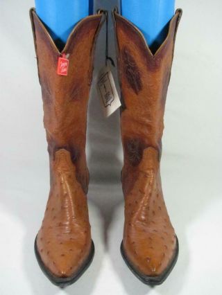 Vintage Tony Lama Ostrich Cowboy Boot Women size 8 Tan 5