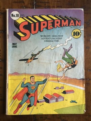 Rare 1941 Golden Age Superman 10 Key Classic Cover