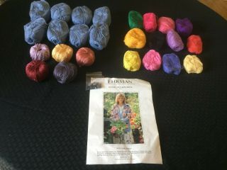 Ehrman Susan Duckworth Pansies Sweater Knitting Kit VTG 1989 Rare AS FOUND READ 3