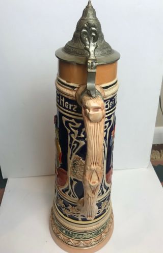 Large Vintage Gerz Beer Stein Made in Germany Bei Tanz und Scherz bleibt froh 2