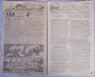 Ww2 Ss Fairland 1944 Saipan Newspapers July & Aug 1944 Battle Flashes No Reserv