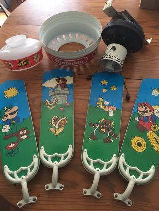 Rare Vintage 1988 Nintendo Mario Brothers Ceiling Fan And Light