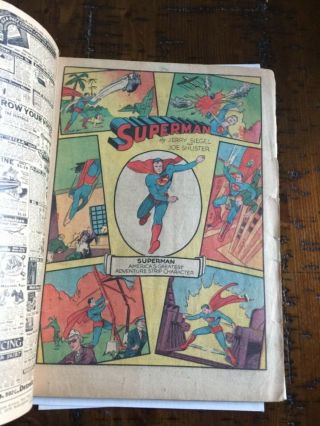 RARE 1940 GOLDEN AGE SUPERMAN 6 CLASSIC COVER 3