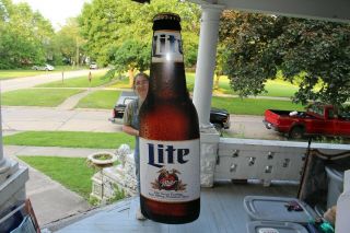 Huge Vintage 1970s Miller Lite Beer Bar Tavern Gas Station 72 " Curved Metal Sign