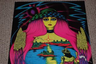 VIRGIN WATERS Hippie Girl Explorer Psychedelic Blacklight Poster 1971 Saladin 2