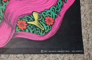 VIRGIN WATERS Hippie Girl Explorer Psychedelic Blacklight Poster 1971 Saladin 5