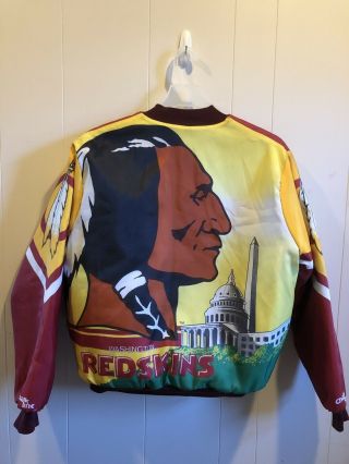 Rare Vintage Washington Redskins Chalkline Fanimation Jacket L Retro Starter Nfl