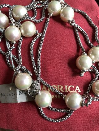 Gorgeous Majorica White 48” Pearls Made In Majorca Spain